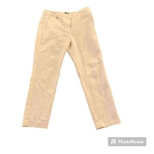 Adrianna Papel Pants White Cotton Blend Casual Gently Worn Tailored Pockets